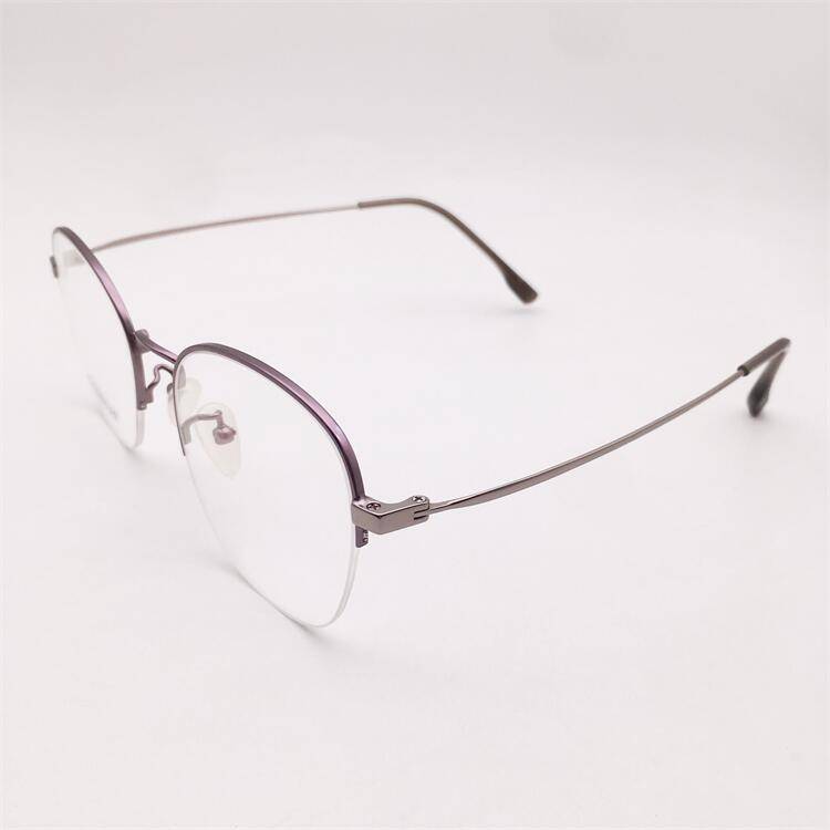 Treasure orphan original single purple ultra -light pure titanium business temperament half -frame literary personality versatile glasses shelf female