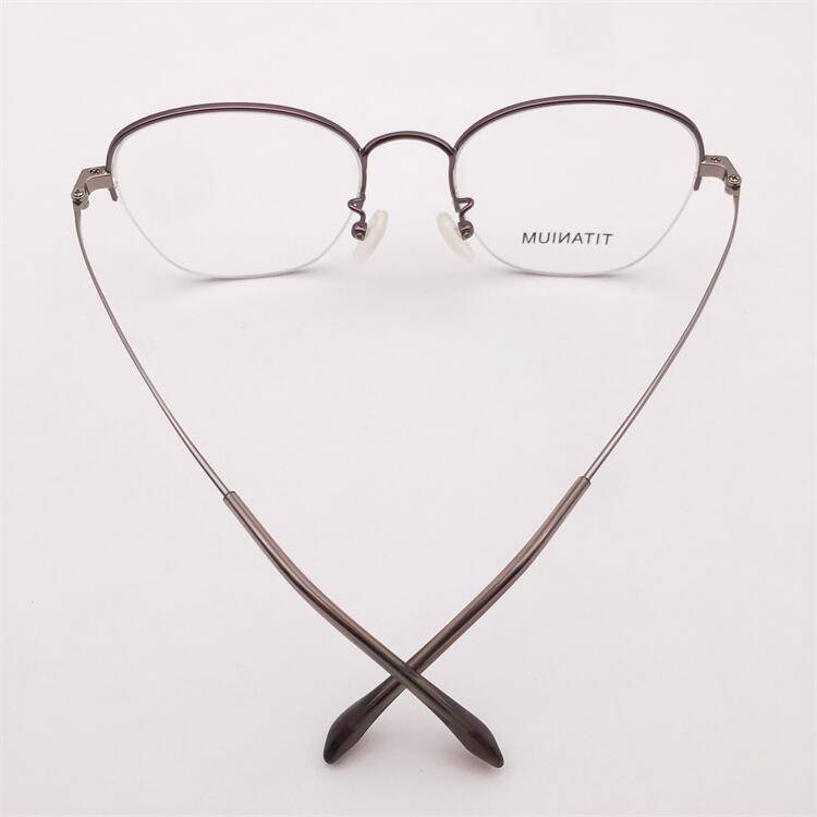 Treasure orphan original single purple ultra -light pure titanium business temperament half -frame literary personality versatile glasses shelf female