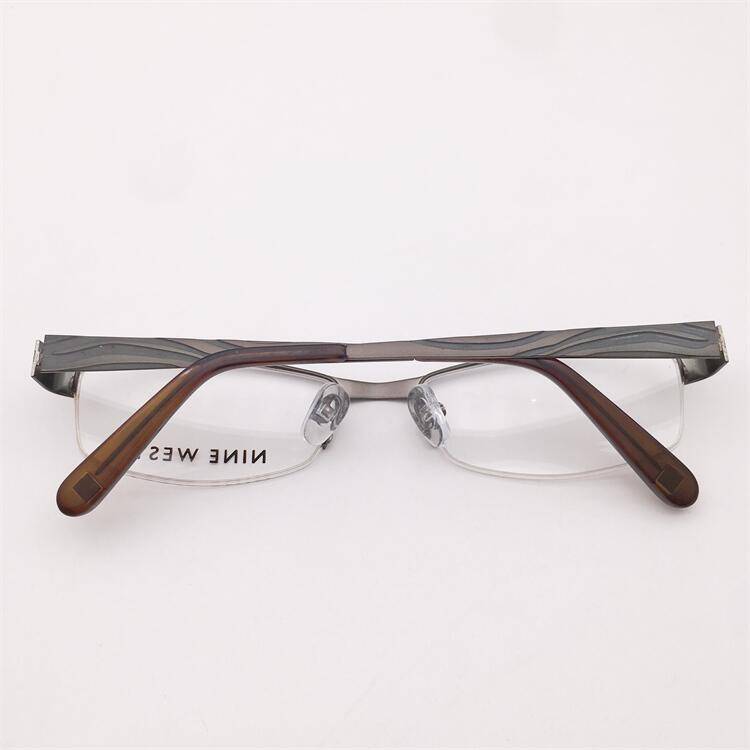Treasured orphan original single light green alloy business temperament semi -frame personalized art carved mirror leg glasses rack