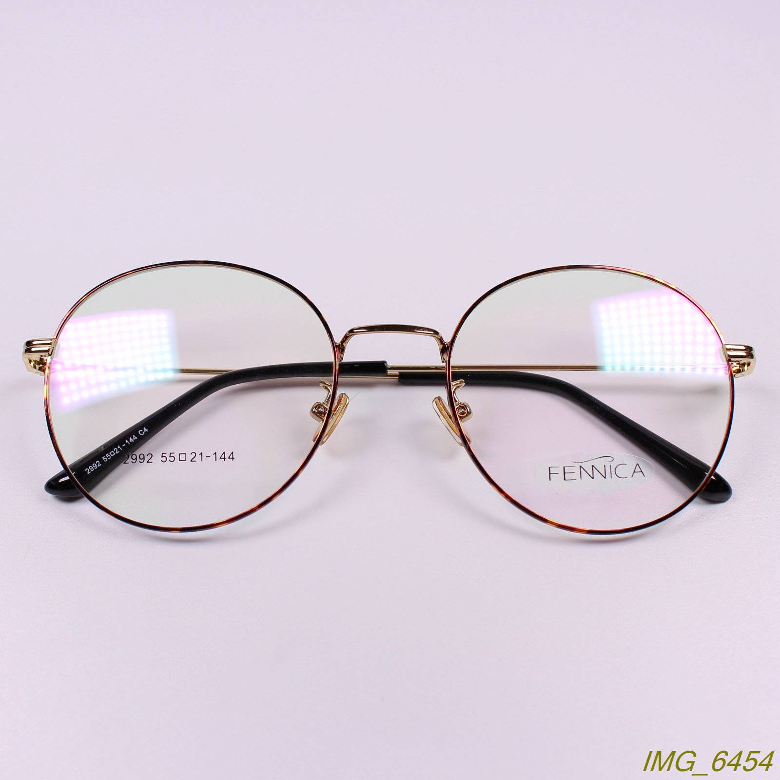 Factory genuine light retro big round frame metal myopia glasses frame optical glasses frame 6 color 2992t
