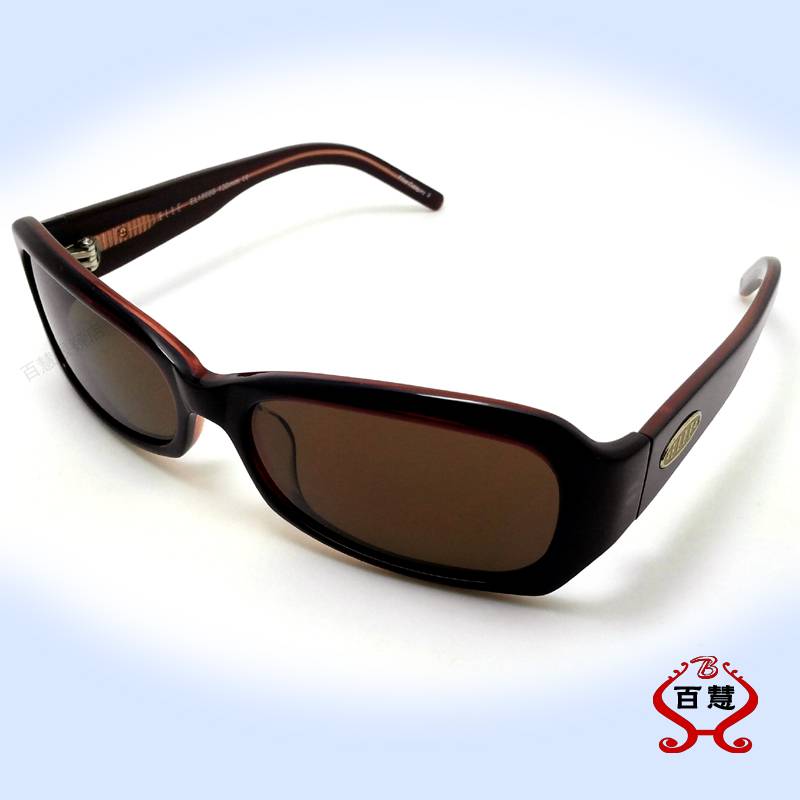 Board ELLE sunglasses men and women's small face sunglasses long square EL18893 purple wine red sunshade