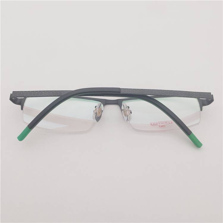 Original single Italian order black ultra -light pure titanium business temperament half -frame carved mirror leg glasses rack