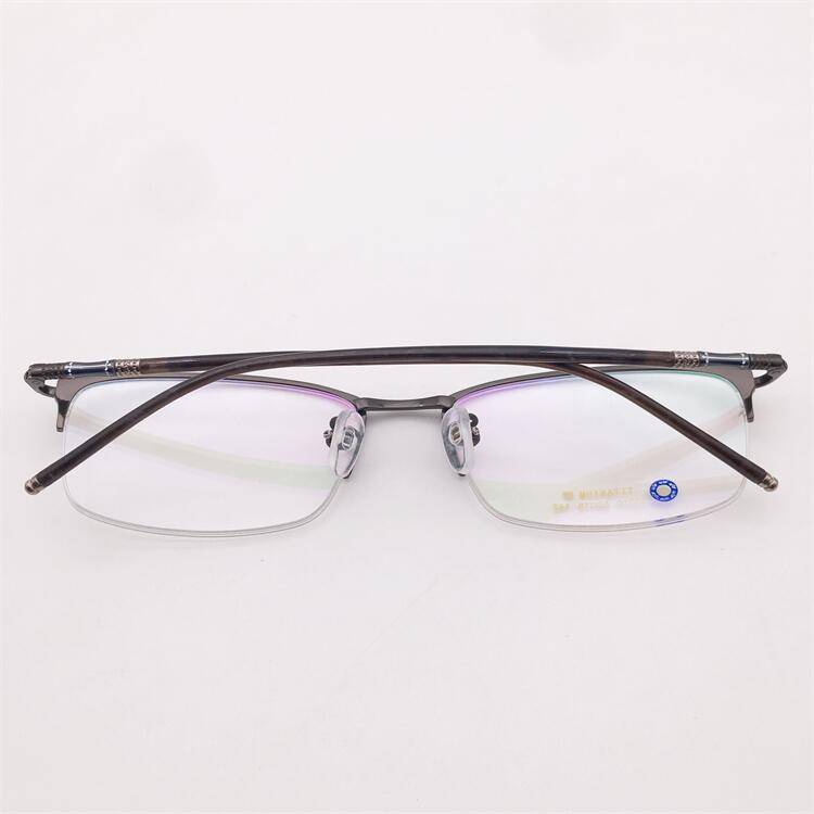 Treasured orphan original single gun color ultra -light pure titanium business temperament half -frame plate anti -allergic mirror leg glasses rack