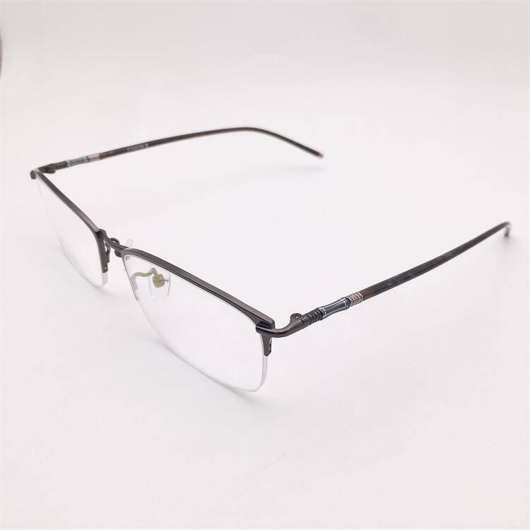 Treasured orphan original single gun color ultra -light pure titanium business temperament half -frame plate anti -allergic mirror leg glasses rack