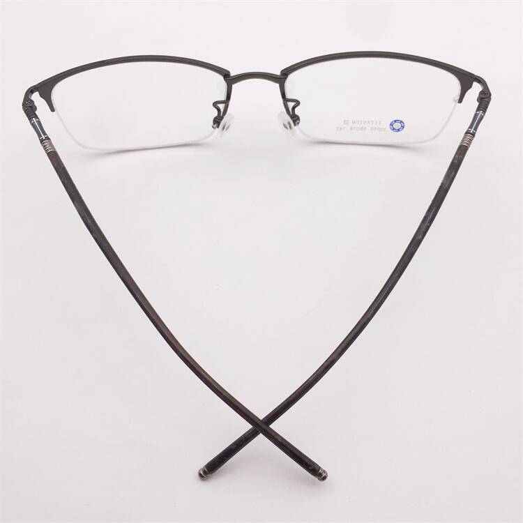 Treasured orphan original single gun color ultra -light pure titanium business temperament half -frame plate anti -allergic mirror leg glasses rack