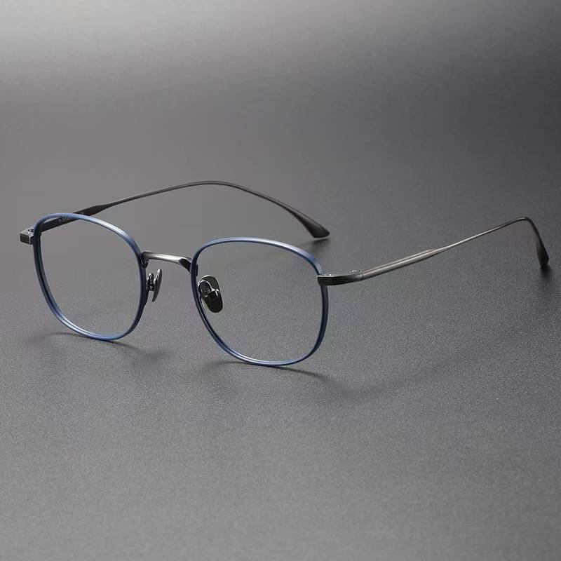 Lonely bet on Wang Chuanjun's same glasses box, pure titanium super light light gold silk ellipse exported original single glasses rack tide