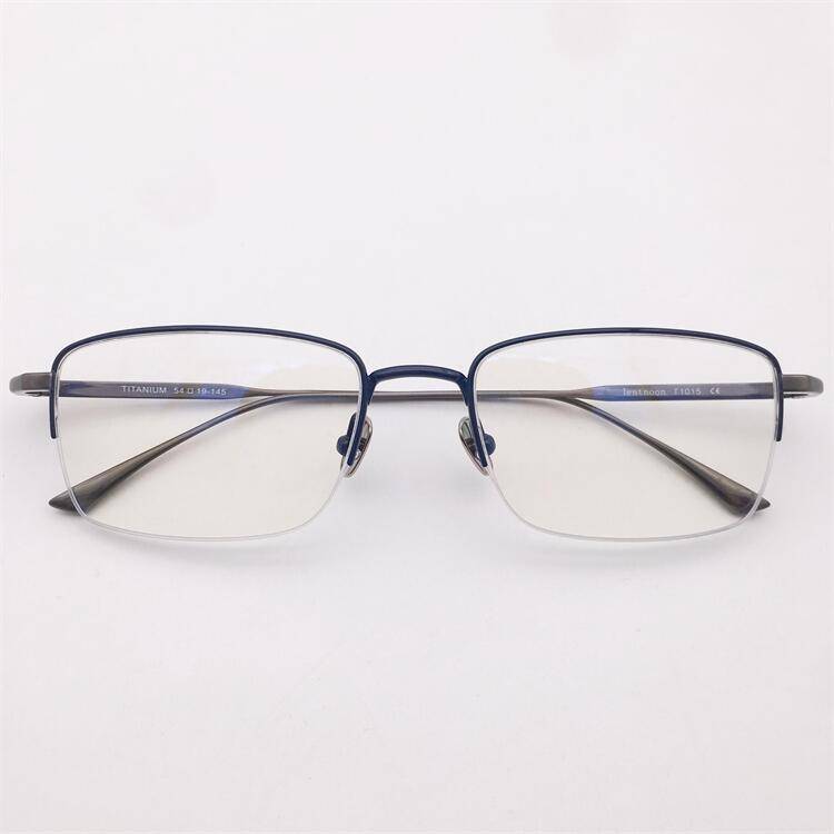 Collection of original orders Japanese order ultra -light pure titanium black silver blue business temperament half -frame gentleman glasses frame