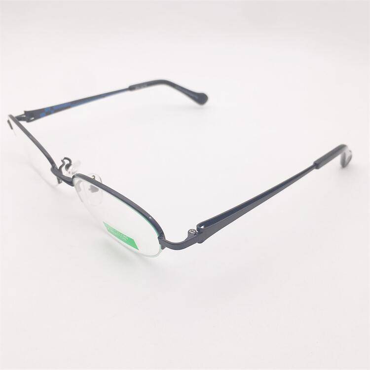 Treasure Orphan Original Single Black and Blue Titanium Gold Frame Half -Frame Business temperament color mirror leg Glasses shelf female