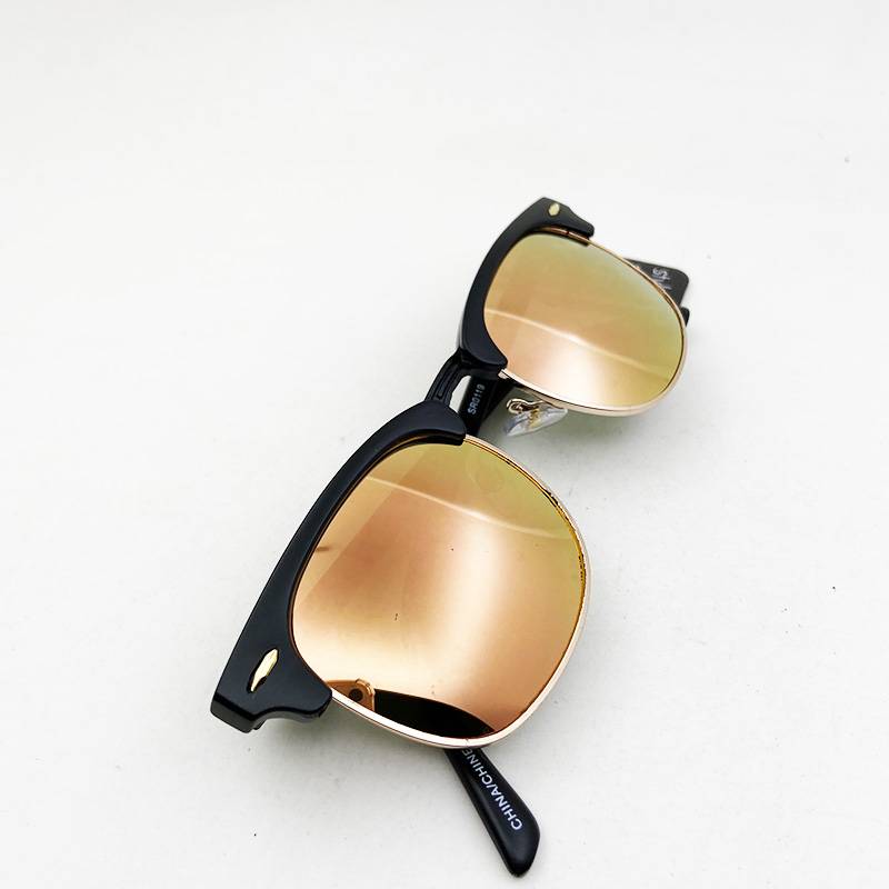 exported men's and women's half -frame anti -UV prevention sunglasses fashion coating glasses sunglasses tide