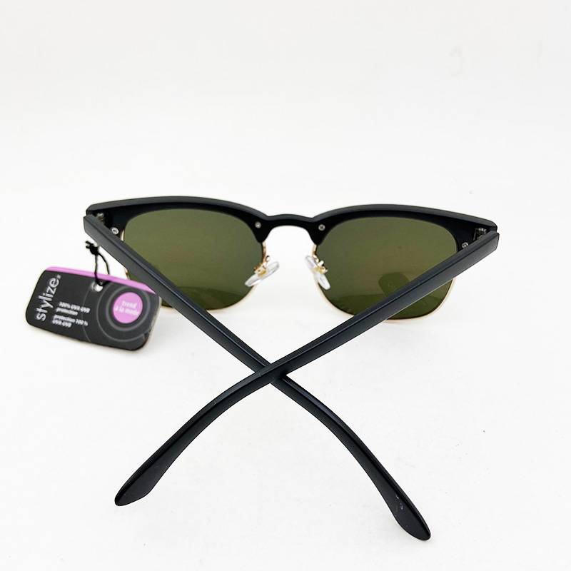 exported men's and women's half -frame anti -UV prevention sunglasses fashion coating glasses sunglasses tide