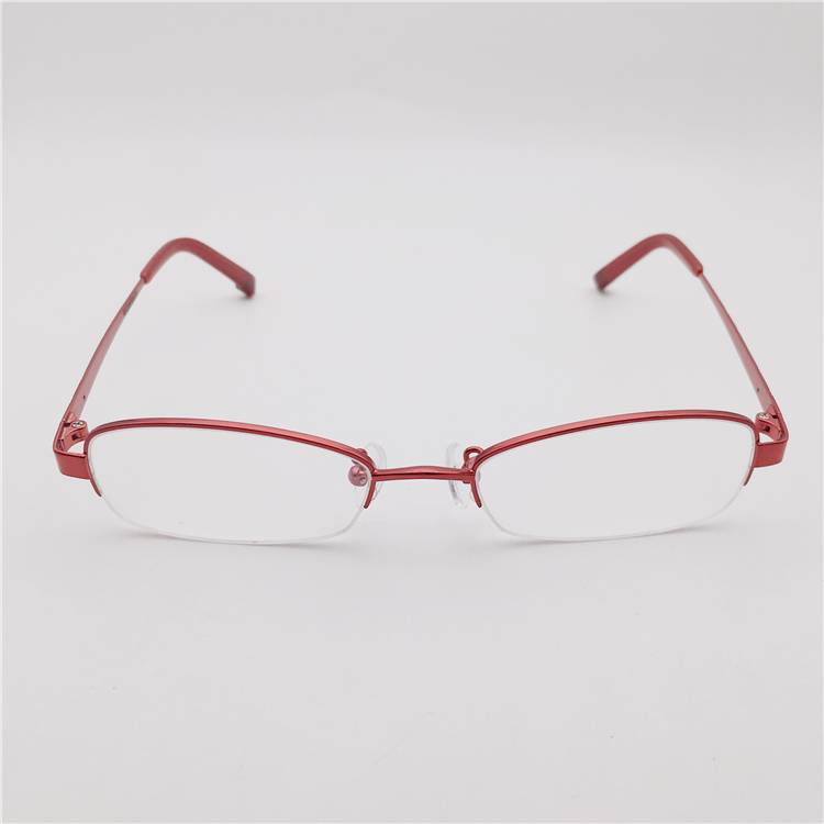 Orphan original single red titanium business temperament half -frame fashion personality carving decorative mirror legs and glasses shelf female