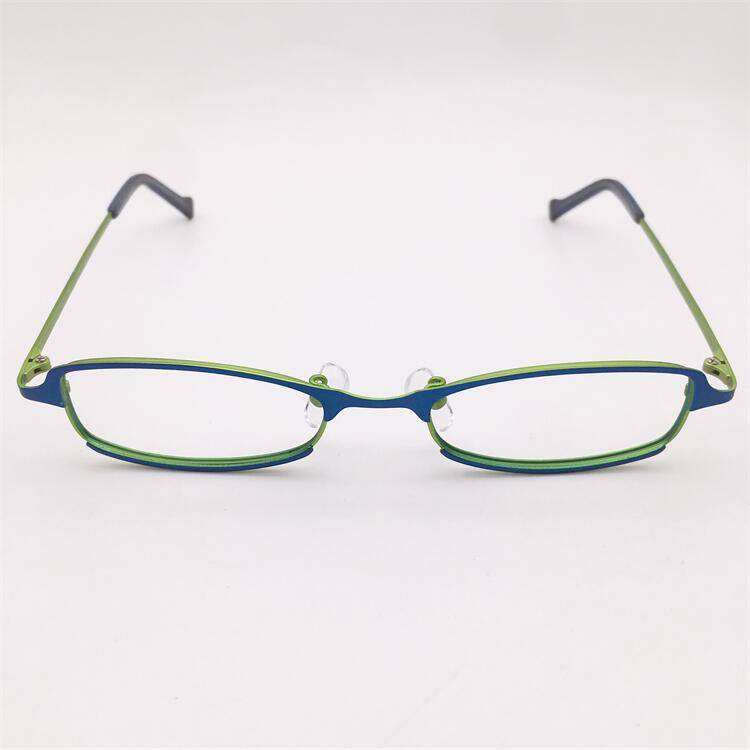 Treasure orphan original single blue -green alloy full -frame alien frame personalized literary two -color electroplating glasses shelf female