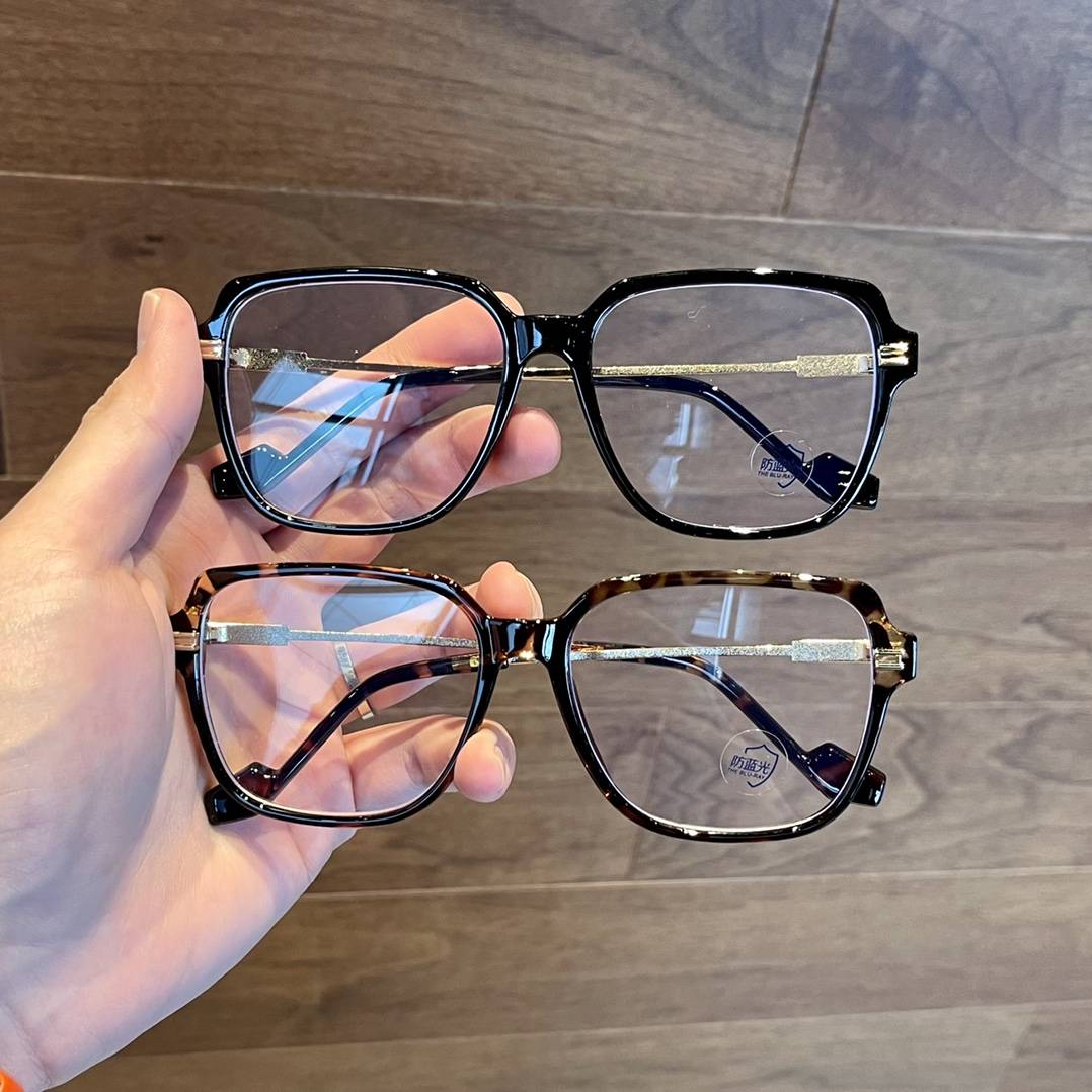 Yaoyao 23 years of new anti -Blu -ray lens classic Oversise generous frame super modified face glasses