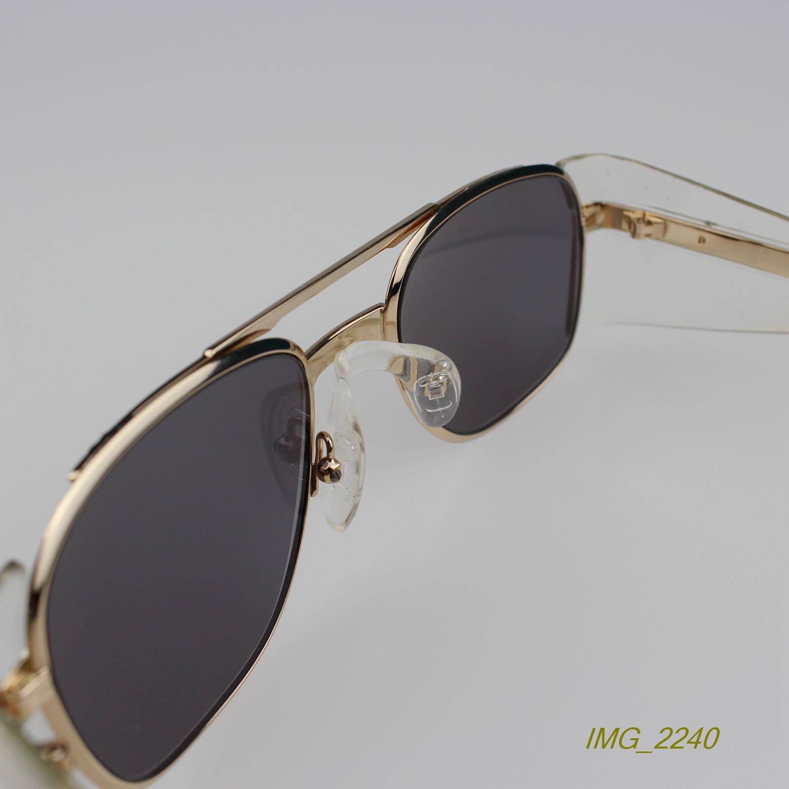 Export single metal double beam locomotive windproof sunglasses sunglasses golden color