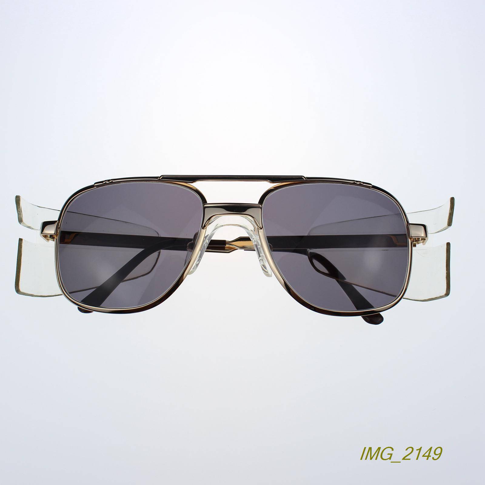 Export single metal double beam locomotive windproof sunglasses sunglasses golden color