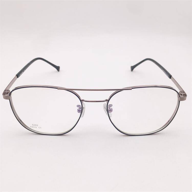 Lonely Japanese order blue silver full -frame double nose beam literary temperament pilot style glasses frame men and women
