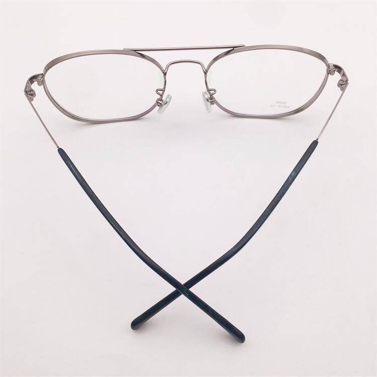 Lonely Japanese order blue silver full -frame double nose beam literary temperament pilot style glasses frame men and women