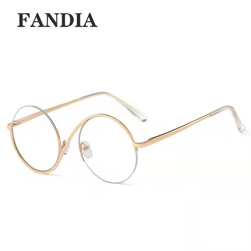 New anti -blue light gatheries flat -light mirror fashion personality tide men and women universal metal semi -frame optical myopia