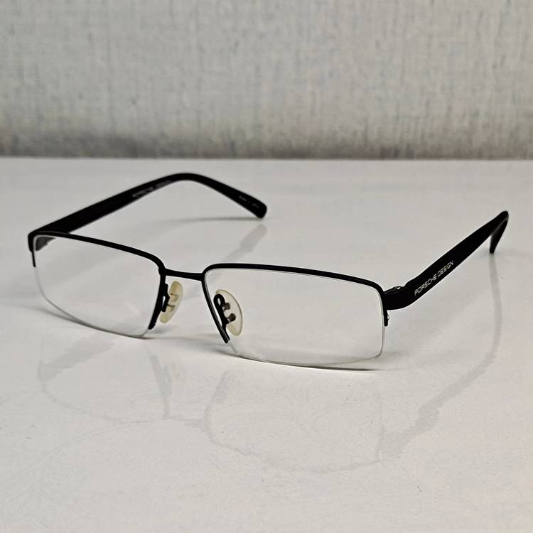Original half -frame glasses P8145 black silverblyine ash long piece lightweight business leisure men 15 grams 138