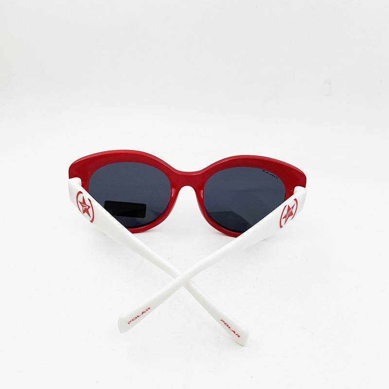Exporting original single children polarized sunglasses red cat -eye girl sunglasses protection ultraviolet sun sunscreen sunscreen