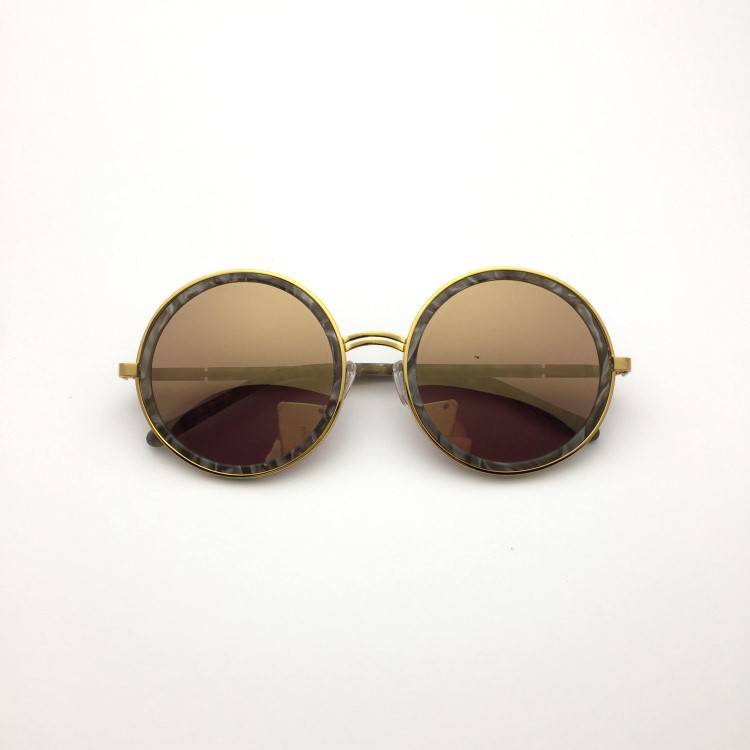 COM exported original single -tail cargo plate alloys in the large face large face, big round frame retro sunglasses sunglasses men and women
