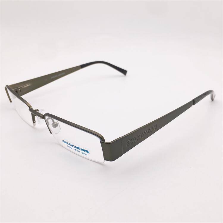 Treasured orphan original single green alloy business temperament half -frame spring mirror legs, glasses rack men and women