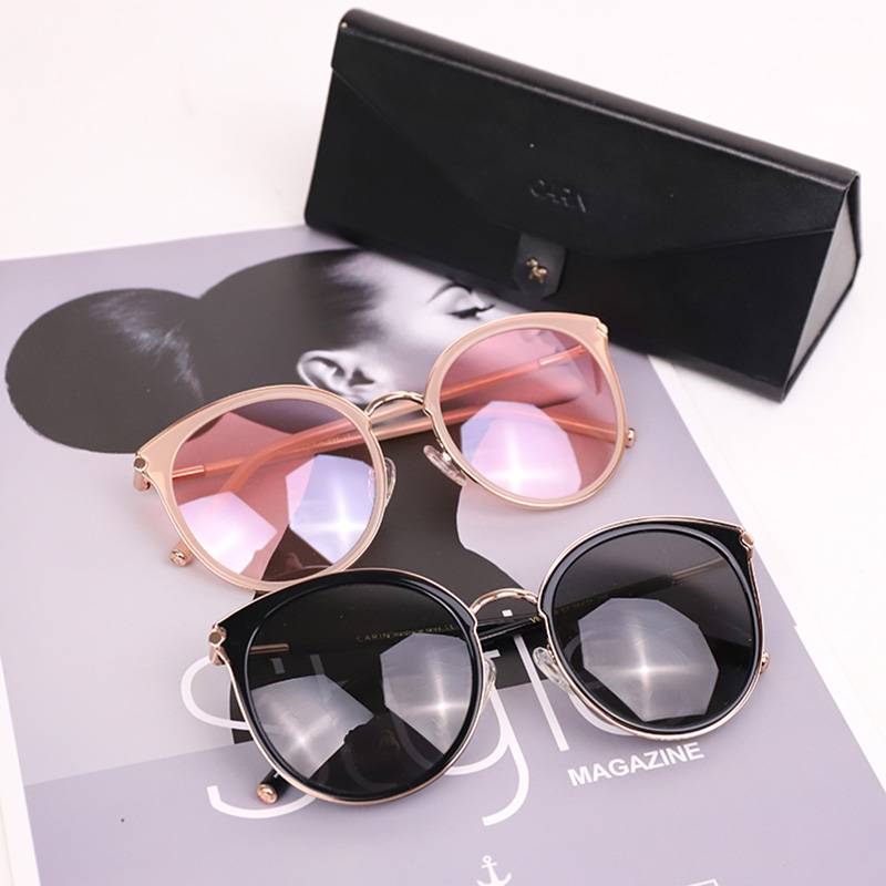 Carin sunglasses fashion women's anti -ultraviolet Korean version of large frame retro retro Victoria sunglasses clear warehouse