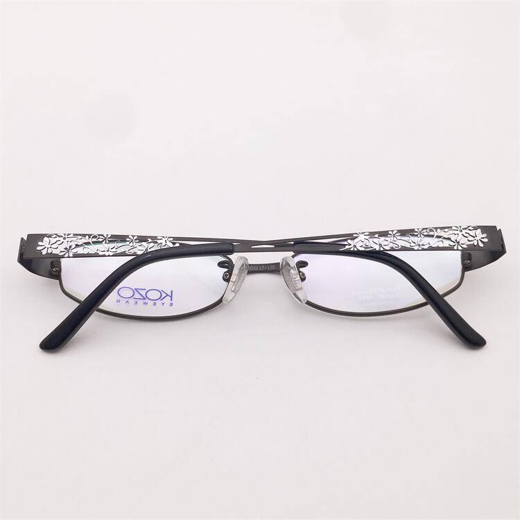 Treasure orphan original single black ultra -light pure titanium full frame small round frame hollow carved mirror leg glasses shelf female