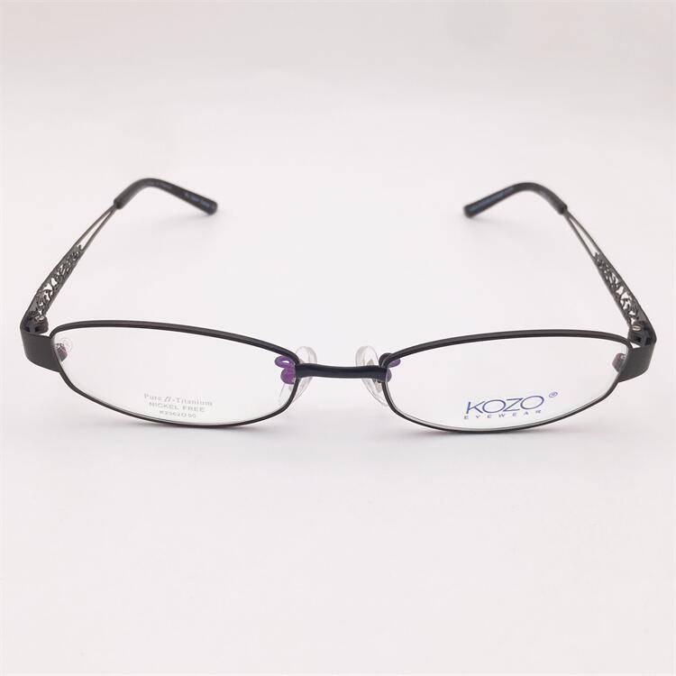 Treasure orphan original single black ultra -light pure titanium full frame small round frame hollow carved mirror leg glasses shelf female