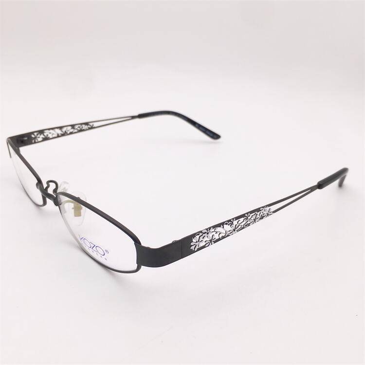 Treasure orphan original single black ultra -light pure titanium full frame small round frame hollow carved mirror leg glasses shelf female