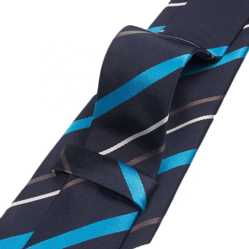 2024 Business Black Suit Necktie Basketball Neck Ties Black Silk Blend Blue Striped Skinny Textured Mens silk Tie