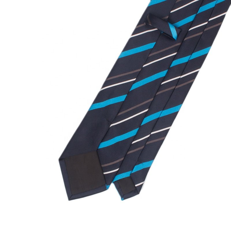2024 Business Black Suit Necktie Basketball Neck Ties Black Silk Blend Blue Striped Skinny Textured Mens silk Tie