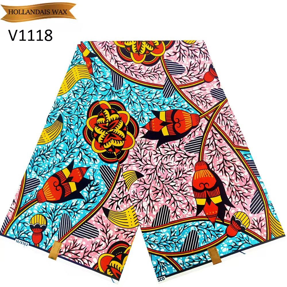 Factory Customize Ankara Wax Holland cotton Dutch wax print fabric 100% cotton loin cloth for dress wedding home textile