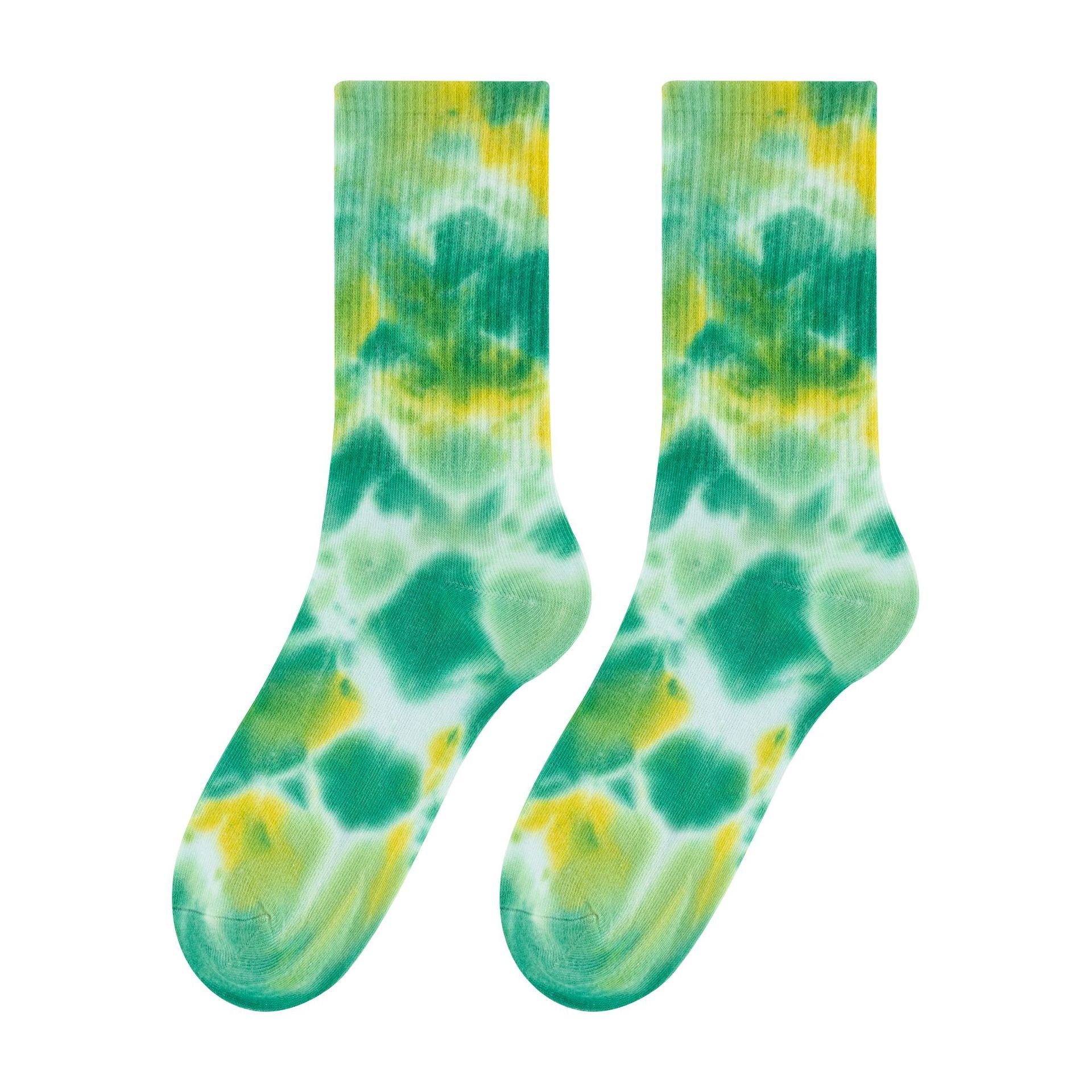 wholesale custom logo high quality cotton custom tie dye weed socks knitted men women