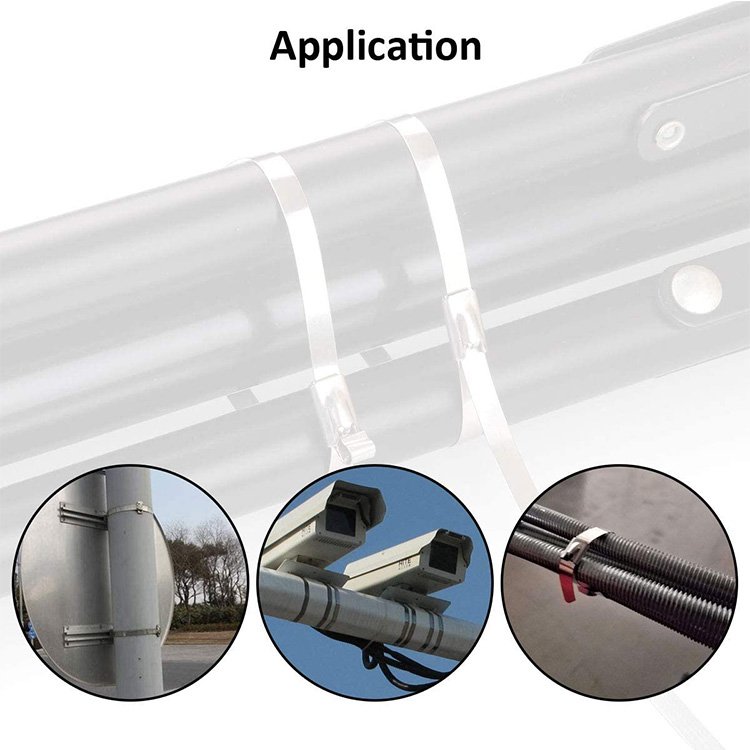 7.9x150mm 201 Factory Price Hose clamp stainless steel cable tie