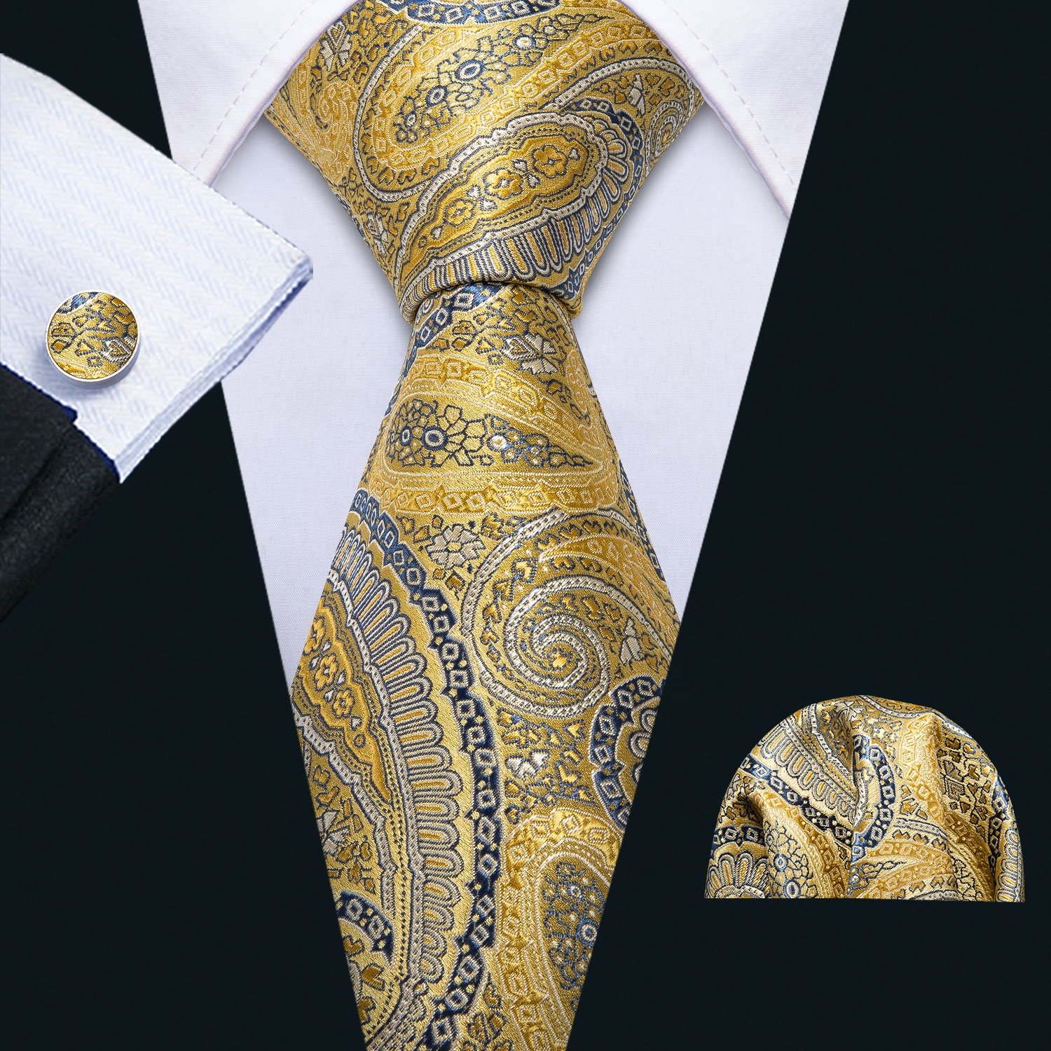 High Quality Jacquard Luxury Mens Ties Paisley Italian Silk Neckties Sets