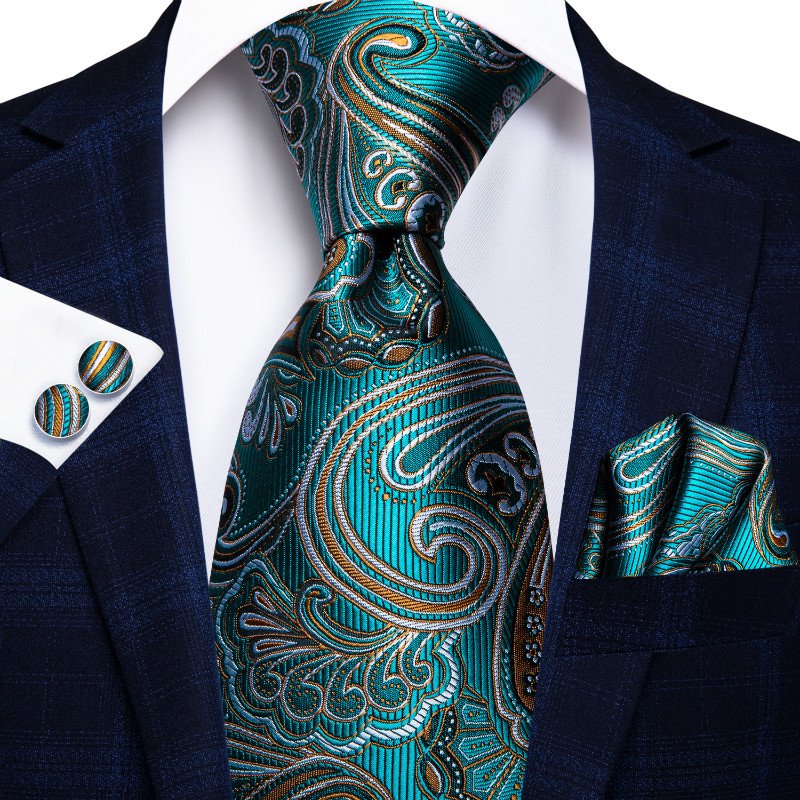 High Quality Jacquard Luxury Mens Ties Paisley Italian Silk Neckties Sets