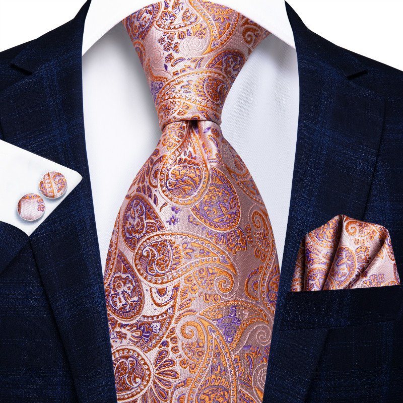 High Quality Jacquard Luxury Mens Ties Paisley Italian Silk Neckties Sets