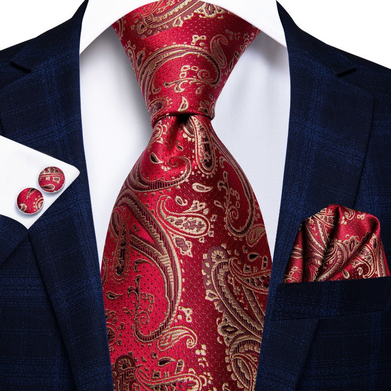 High Quality Jacquard Luxury Mens Ties Paisley Italian Silk Neckties Sets