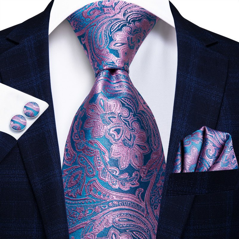 High Quality Jacquard Luxury Mens Ties Paisley Italian Silk Neckties Sets