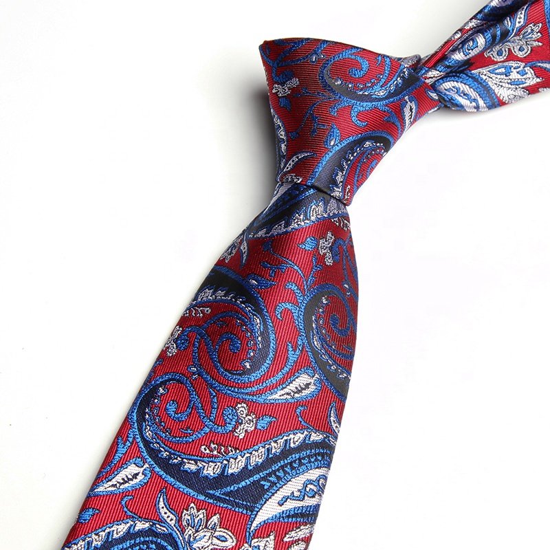 8cm Mens luxury navy blue paisley neckties neck bow men's ties polyester tie for men