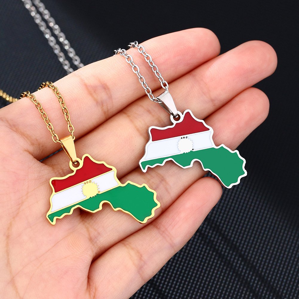 80 Models Kurdistan Kurds Flag Map Tie Clip Lapel Pin Ring Brooch Cuff Link Necklace Bracelet Earrings Key Chain Jewelry Set
