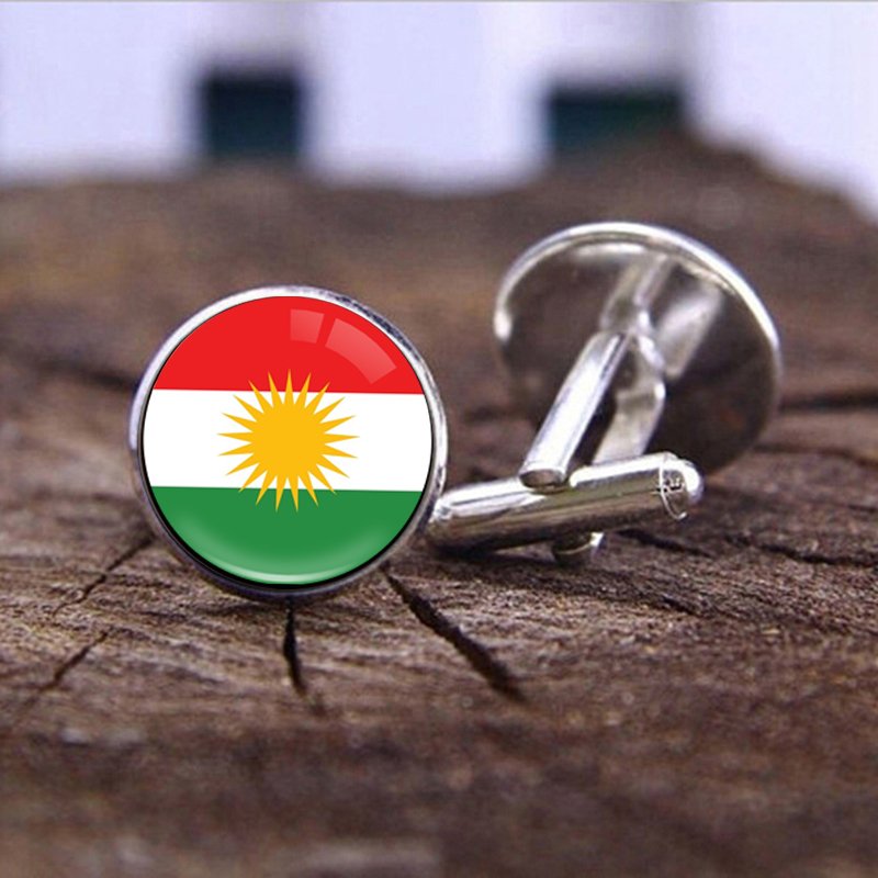 80 Models Kurdistan Kurds Flag Map Tie Clip Lapel Pin Ring Brooch Cuff Link Necklace Bracelet Earrings Key Chain Jewelry Set