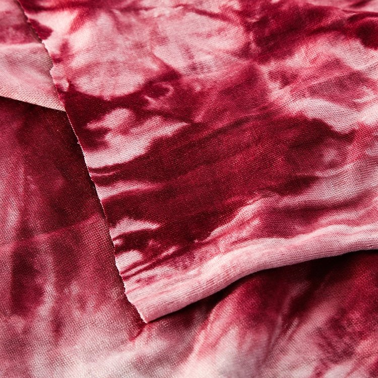 New design pattern super soft knitted tie dye printed fabric for women dress