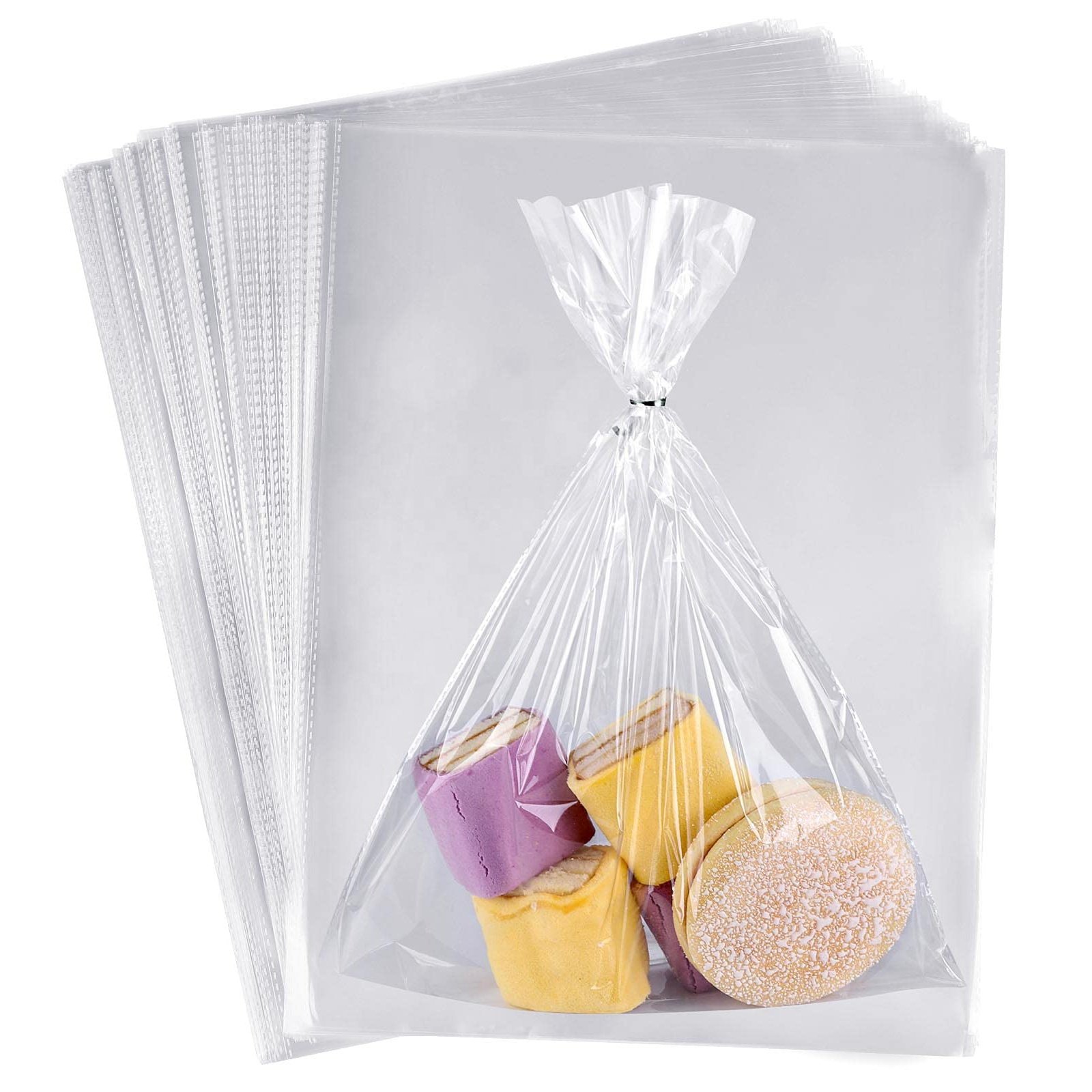 Cellophane Bags Clear Plastic Bags with Twist Ties for Gifts, Party Favors Packaging
