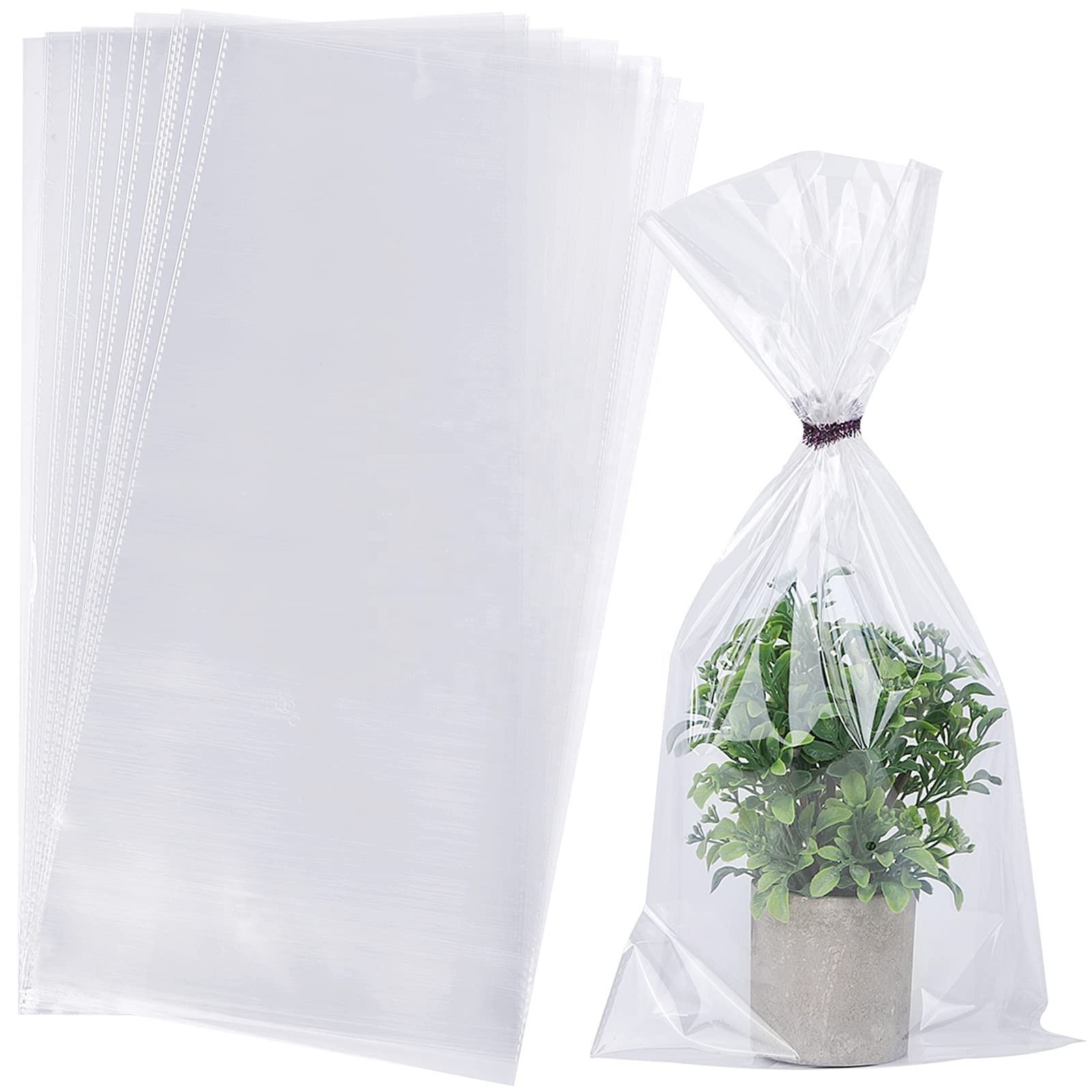 Cellophane Bags Clear Plastic Bags with Twist Ties for Gifts, Party Favors Packaging