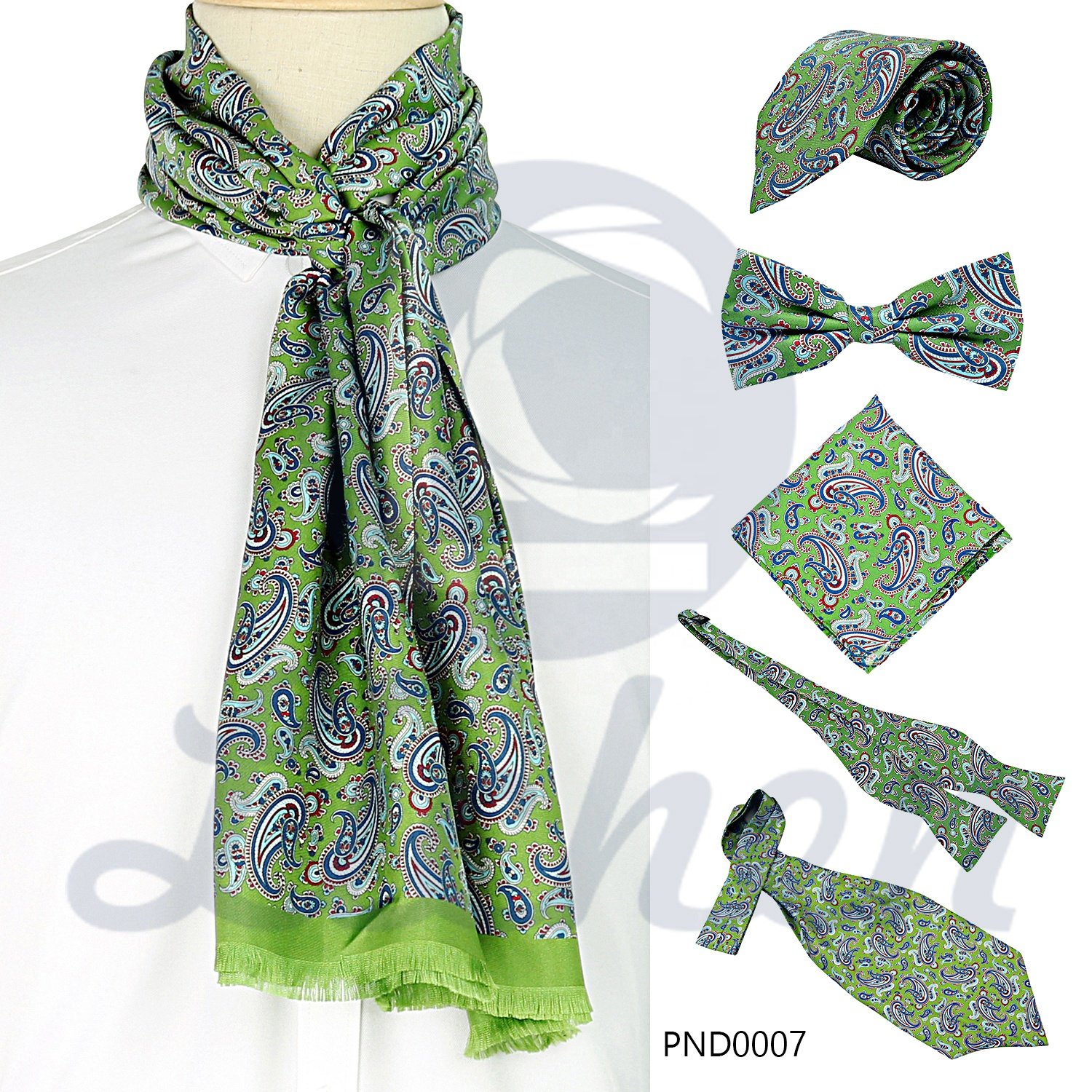 Custom Printed Paisley Tie Collection With Bowtie Double Side Printed Men Classic Scarf