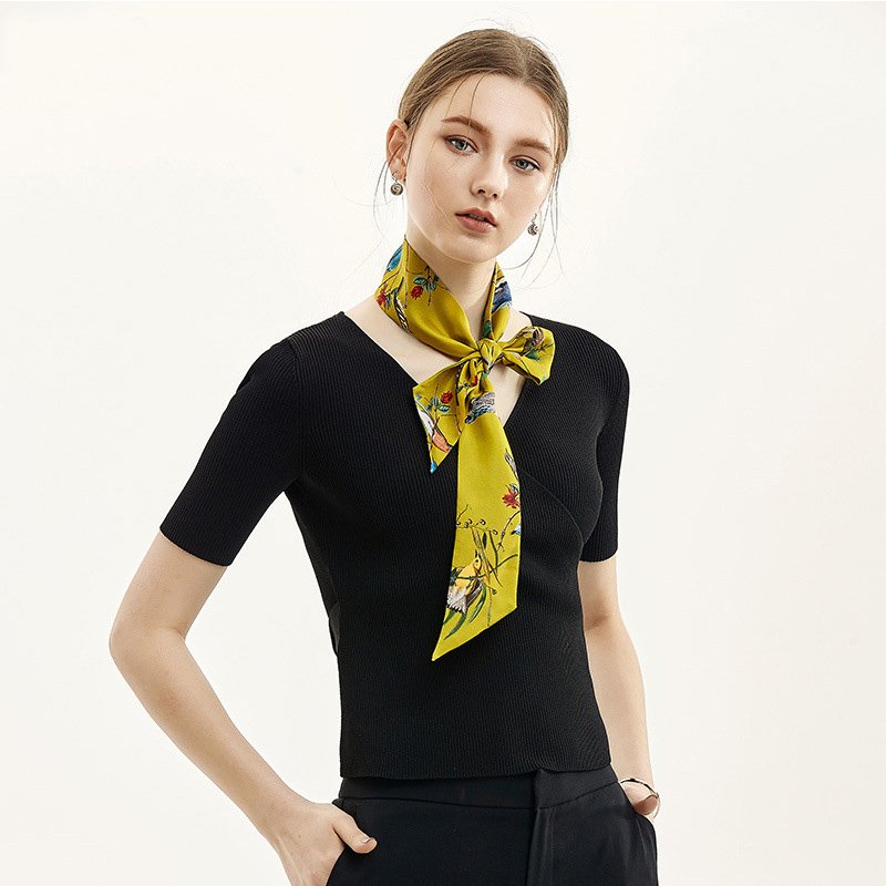 OEM/ODM Manufacturer Logo Print Silk Neck Ties, Silk Drawstring Bag, Silk Hair Wrap