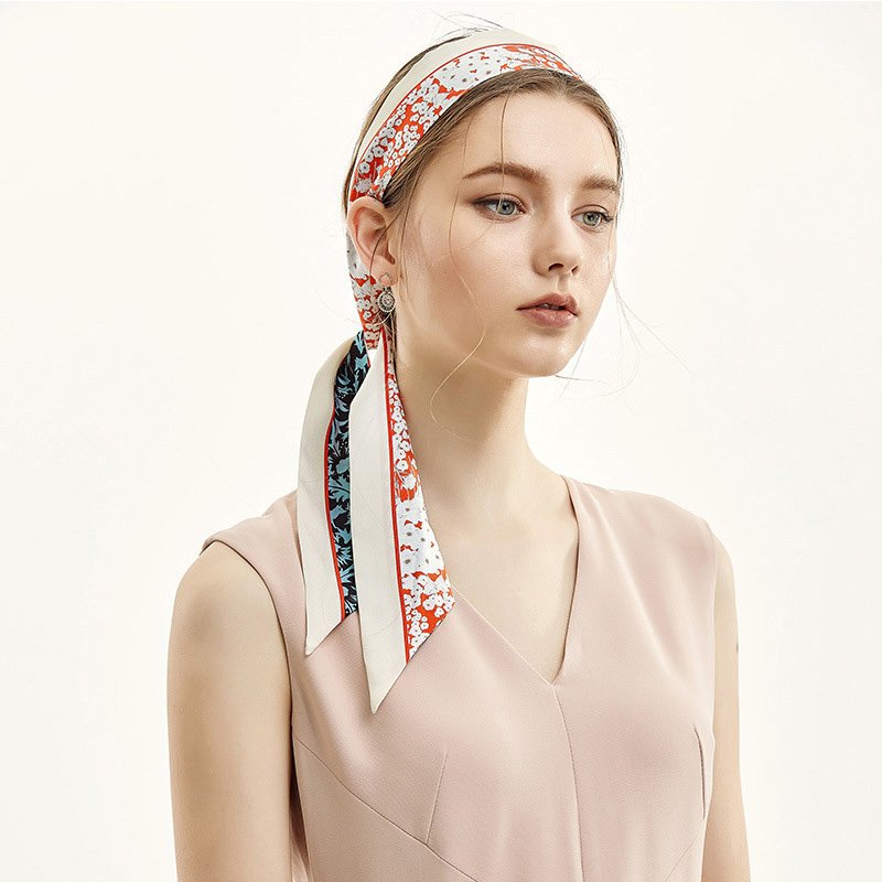 OEM/ODM Manufacturer Logo Print Silk Neck Ties, Silk Drawstring Bag, Silk Hair Wrap