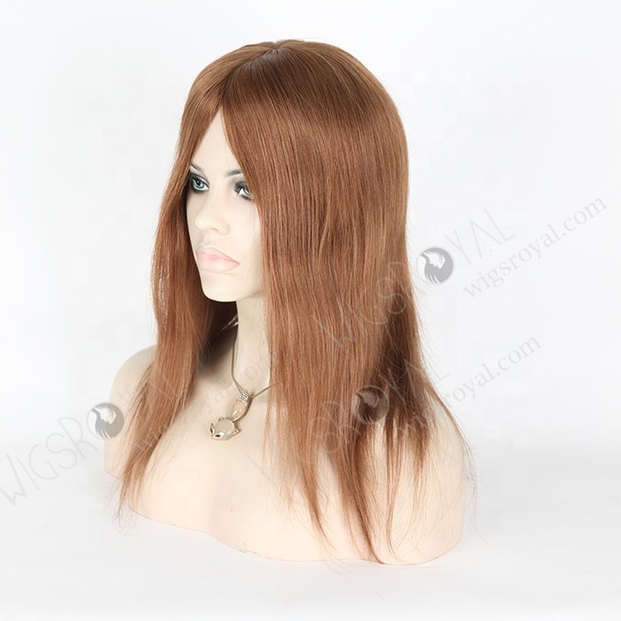 Luxury 14 Inches Small Cap Size Beautiful Brown Virgin Hair Fantasy Glueless Wigs for Beginners